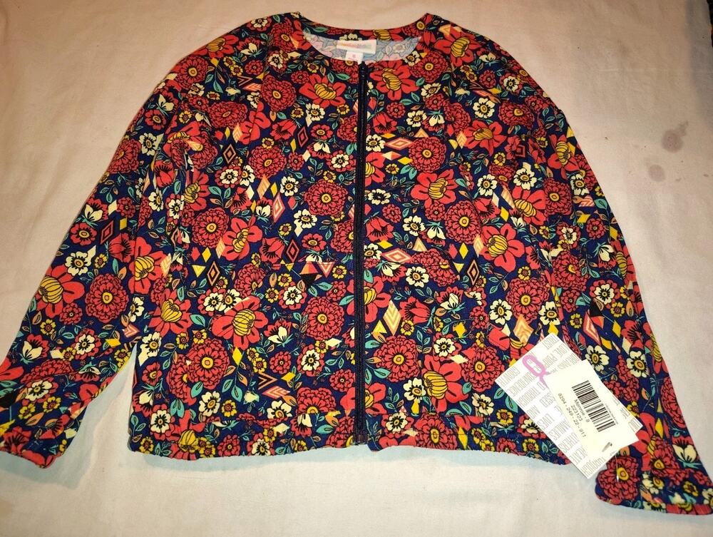 LuLaRoe Monroe Girls Jacket NWT Black with Flowers Colorful Size 8 NEW